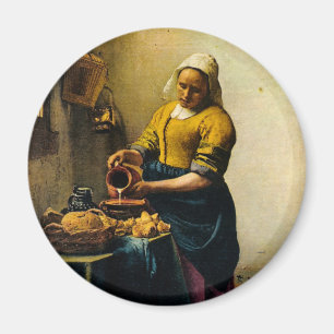 Vermeer's Maidservant Pouring Milk (circa 1660) Magnet