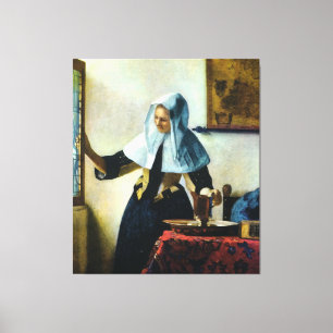 Vermeer's Young Woman with a Water Pitcher ca 1665 Canvas Print