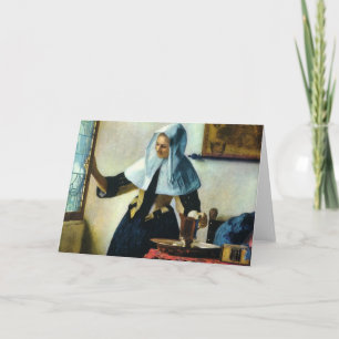 Vermeer's Young Woman with a Water Pitcher ca 1665 Card