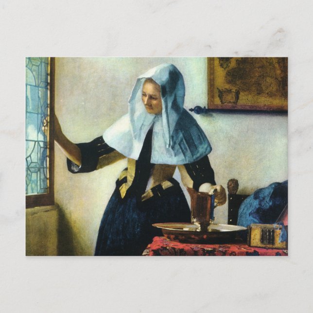 Vermeer's Young Woman with a Water Pitcher ca 1665 Postcard (Front)