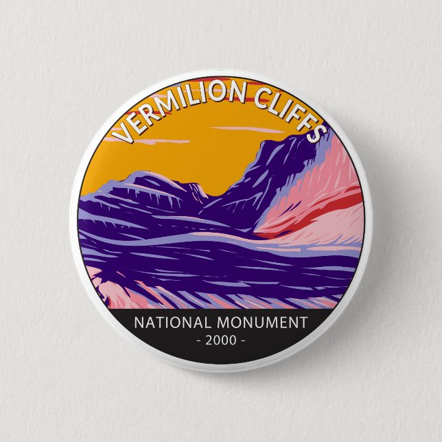 Vermilion Cliffs National Monument White Pocket  6 Cm Round Badge (Front)