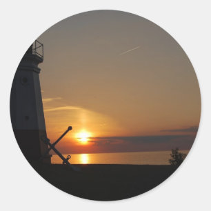 Vermilion Light House Classic Round Sticker