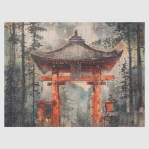 Vermilion Mountain Gate Ink Wash Tissue Paper