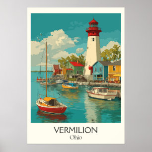 Vermilion Ohio Harbor Town Lake Erie Lighthouse Poster