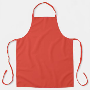 Vermilion Red Autumn Fall Season Solid Colour Apron