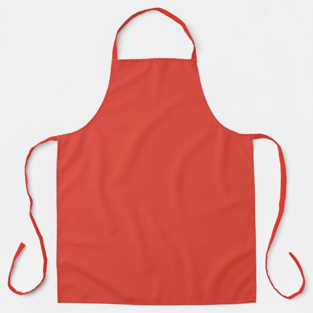 Vermilion Red Autumn Fall Season Solid Colour Apron (Front)