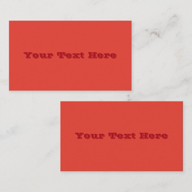 Vermilion Red Autumn Fall Season Solid Colour Business Card (Front/Back)