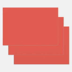 Vermilion Red Autumn Fall Season Solid Colour Wrapping Paper Sheet
