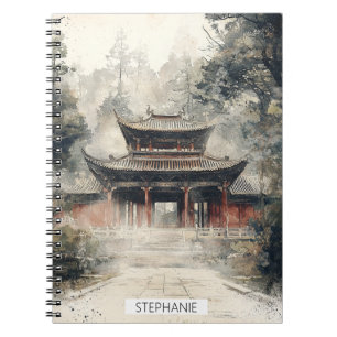 Vermilion Temple Gate Watercolor Ink (1) Notebook