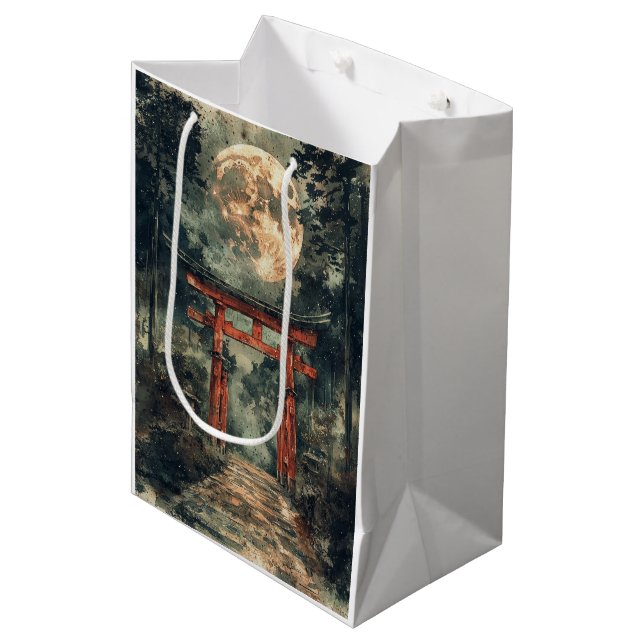 Vermilion Temple Gate Watercolor Ink (2) Medium Gift Bag (Front Angled)