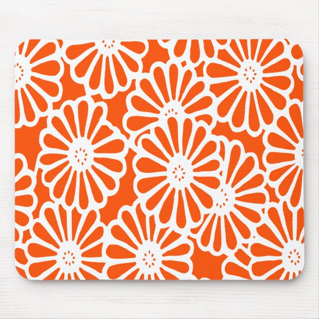 Vermillion Asian Moods Floral Mouse Mat (Front)