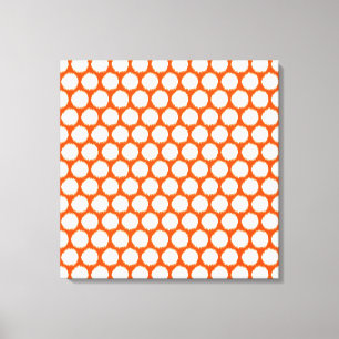Vermillion Asian Moods Ikat Dots Canvas Print