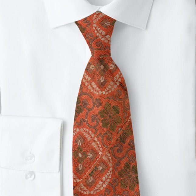 Vermillion Brown Medallion Renaissance  Tie (Creator Uploaded)