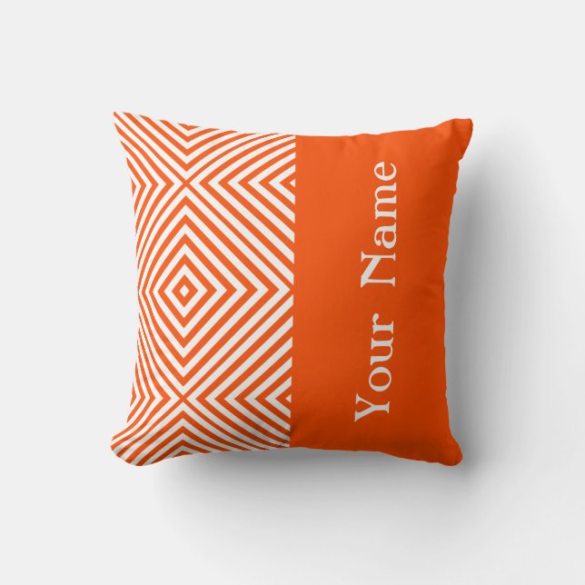 Vermillion Diamond Chevron w/ name @ Emporiomoffa Cushion (Front)
