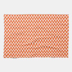 Vermillion Elegant Chevron Design Tea Towel