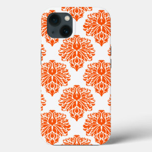 Vermillion Elegant Damask iPhone 13 Case