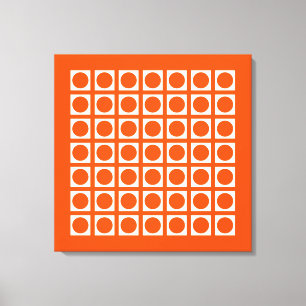 Vermillion Elegant Grid Dots Canvas Print