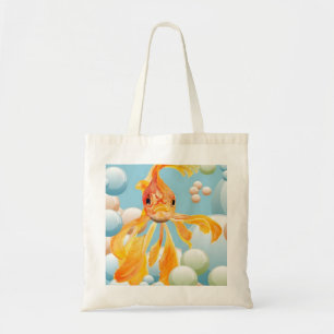 Vermillion Goldfish Blowing Bubbles Tote Bag