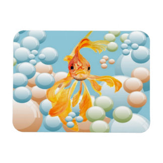 Vermillion Goldfish In Pastel Bubble Water Magnet