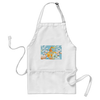 Vermillion Goldfish In Pastel Bubble Water Standard Apron