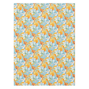 Vermillion Goldfish In Pastel Bubble Water Tablecloth