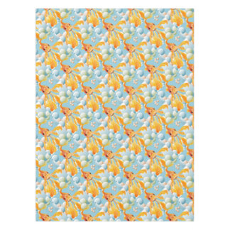 Vermillion Goldfish In Pastel Bubble Water Tablecloth