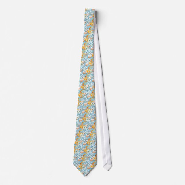 Vermillion Goldfish In Pastel Bubble Water Tie (Front)