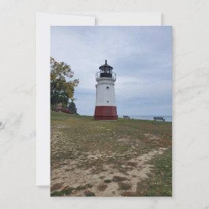 Vermillion Lighthouse in Ohio on a  Holiday Card