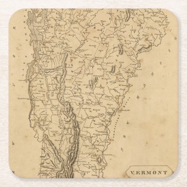 Vermont 5 square paper coaster (Front)