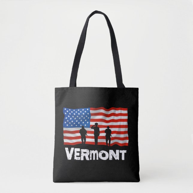 Vermont American Flag Tote Bag (Front)