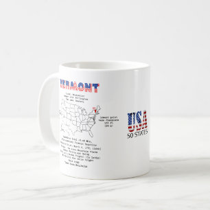 Vermont American state on a map and useful info Coffee Mug