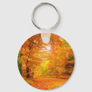 Vermont Autumn Nature Landscape Key Ring