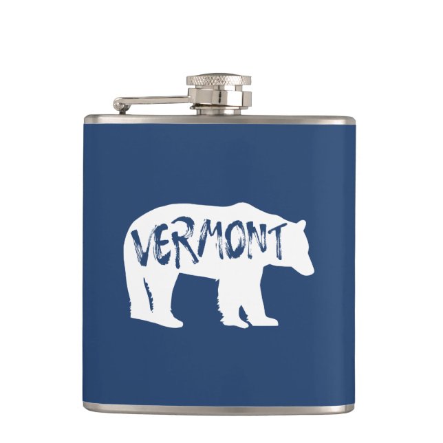 Vermont Bear Hip Flask (Front)