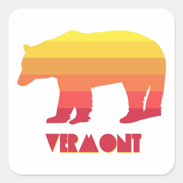 Vermont Bear Square Sticker (Front)