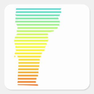 vermont chill fade square sticker