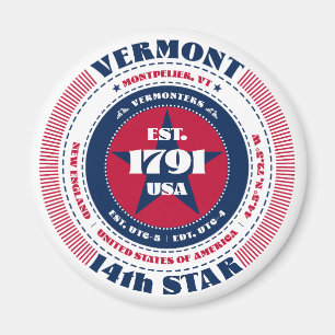 Vermont Circle Typography Souvenir Magnet