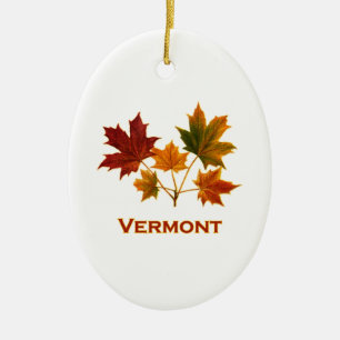 Vermont Fall Foliage - Maple Leaves Ceramic Tree Decoration