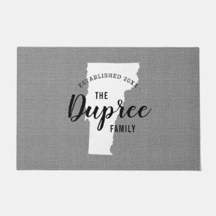 Vermont Family Monogram State Doormat