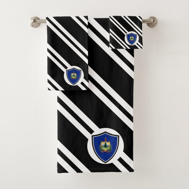 Vermont flag bath towel set (Insitu)