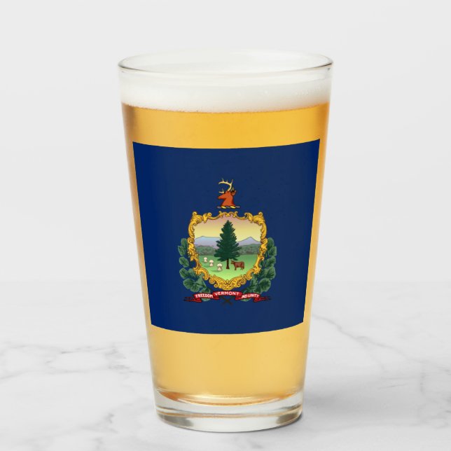 Vermont flag  glass (Front Filled)