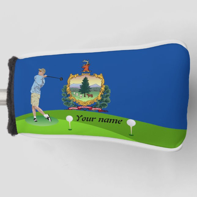 Vermont flag golf head cover (Front)