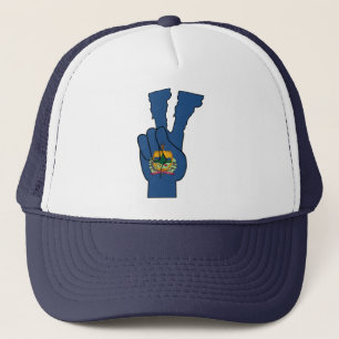 Vermont Flag Peace Sign Trucker Hat