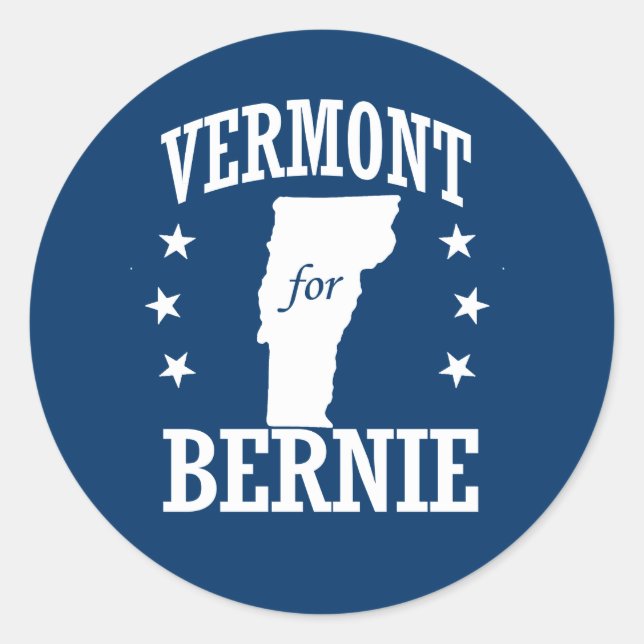 VERMONT FOR BERNIE CLASSIC ROUND STICKER (Front)