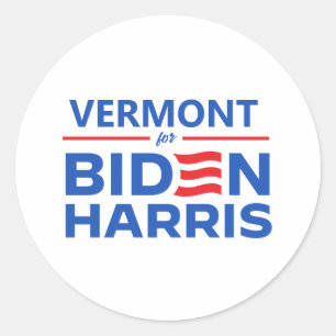 Vermont for Biden Harris Classic Round Sticker
