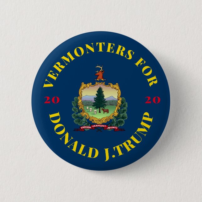 Vermont for Donald Trump 2020 6 Cm Round Badge (Front)