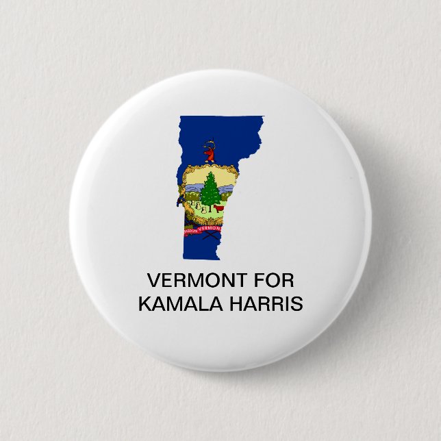VERMONT for Kamala Harris 2024 Button (Front)