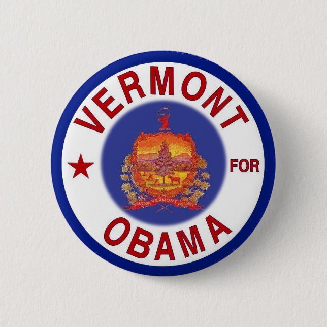 VERMONT FOR OBAMA Button (Front)