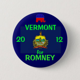 Vermont for Romney 2012 6 Cm Round Badge