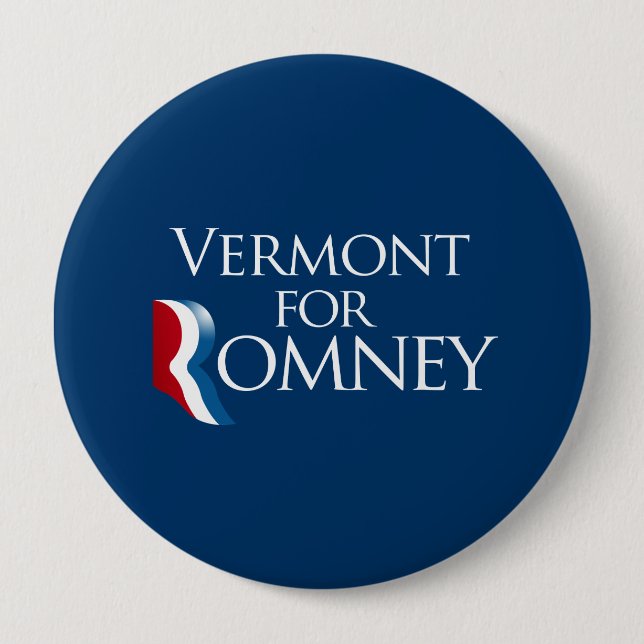 Vermont for Romney -.png 10 Cm Round Badge (Front)
