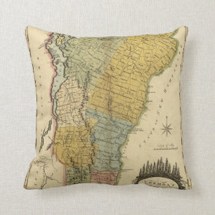 Vermont, From actual Survey - Vintage 1814 Map Cushion